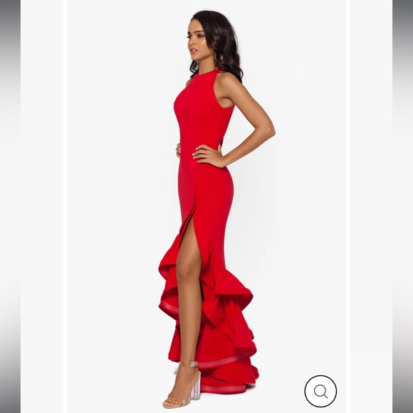 New ▶️ BETSY & ADAM ◀️ Tiered Ruffles Scuba Crepe Gown 4 Petite - Picture 4 of 14